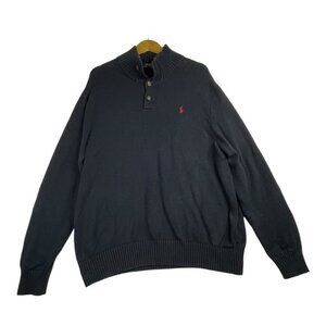 Polo Ralph Lauren 1/4 Button Down Sweater size XL Blue‎